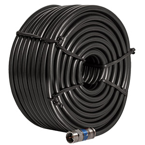 Rolled up coaxial cable
